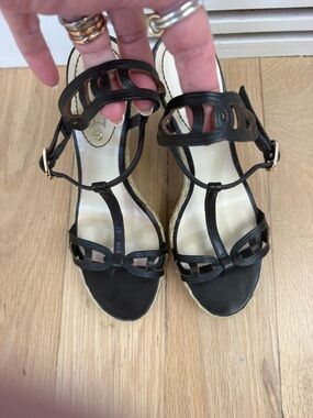 Brown  Strappy Wedge Sandals Celine!  Guarenteed authentic size 7 M - Women